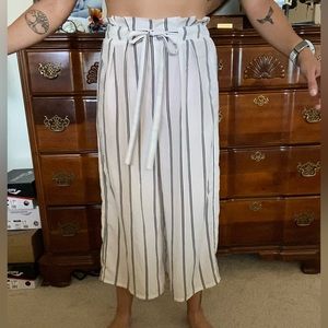Sienna sky striped white, wide, leg pants